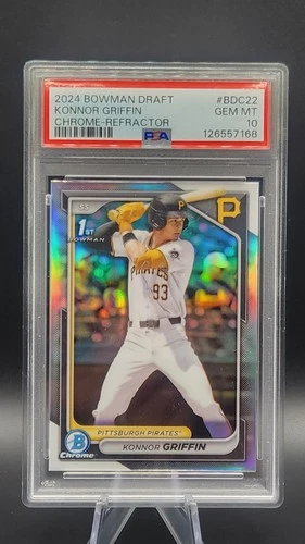 2024 Bowman Draft 1st Chrome Refractor Konnor Griffin #BDC22 PSA10 Pitts Pirates