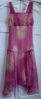 Girl's 2-HIP by WRAPPER Pink Floral Chiffon Dress Asymmetrical Hem Size 10