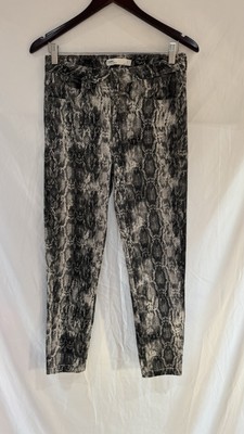 Zara Denim Size US 4 Leopard Straight Legged Jeans Pants