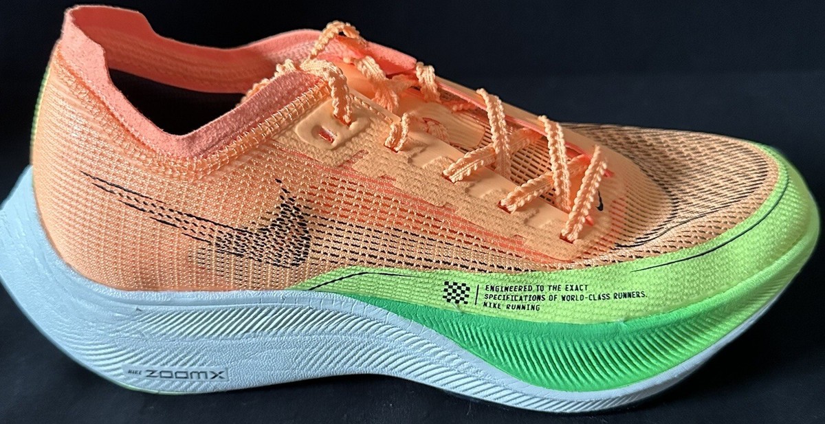 Nike ZoomX Vaporfly Next% 2 Peach Cream Green Shock Women Size 5