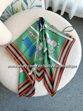 Sally Boutique 18 Momme Twill Silk Wrap Scarf Horses Print Double Face Shawl 35"