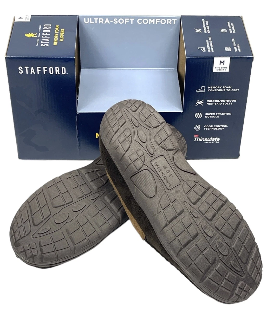 New Stafford Men s Slippers Ultra Soft Comfort Memory Foam Size
