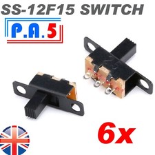 6x SS-12F15 - Micro Slide Switch Spdt 3Pin - 5mm PCB - ON / OFF Toggle 6pcs -