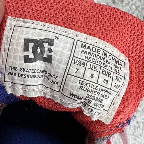 DC Shoes Gatsby 2 Skaterschuh Orange Blau Damen UK 5 EU 38 Low Top Pre Loved - Bild 4 von 23