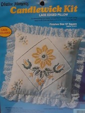 CANDLEWICK KIT PILLOW 13" YELLOW DAISY 8265 CREATIVE MOMENTS NO8265