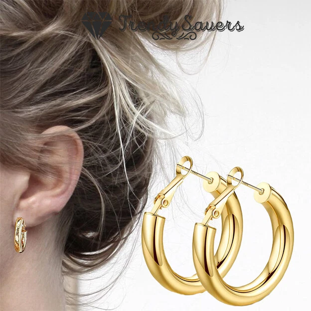 Post Thick Big Circle Jewelry Rounded Cartilage Pierced Earring