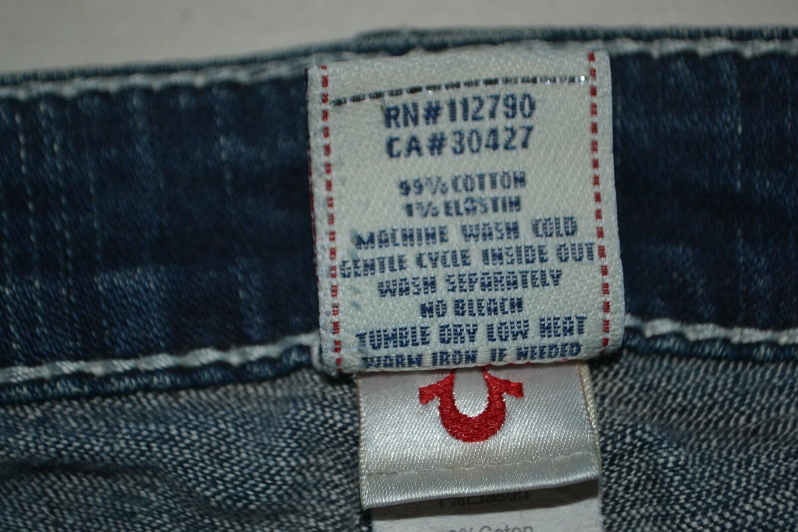 True Religion Women's Gina Big T Bootcut Logo U Pocket Blue Jeans Sz 29x34 thumbnail 10