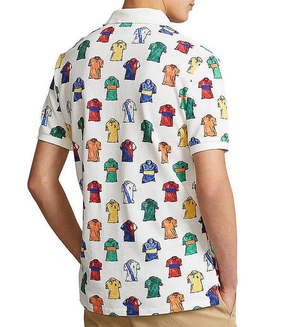 $148 Polo Ralph Lauren Printed Mesh S/Sleeve Polo Shirt