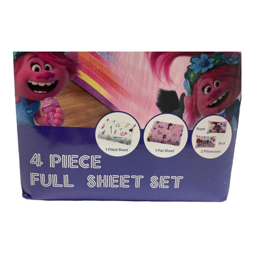 Trolls | DreamWorks-Poppy Set di lenzuola taglia intera | 4 pezzi | microfibra | nuovissimo - Foto 7 di 8