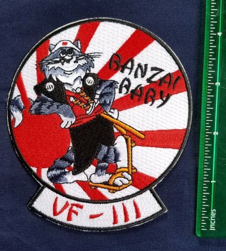 BANZAI BABY IN PERFETTE CONDIZIONI -111 TOMCAT US Navy Fighter Squadron toppa militare in perfette condizioni - Foto 2 di 5