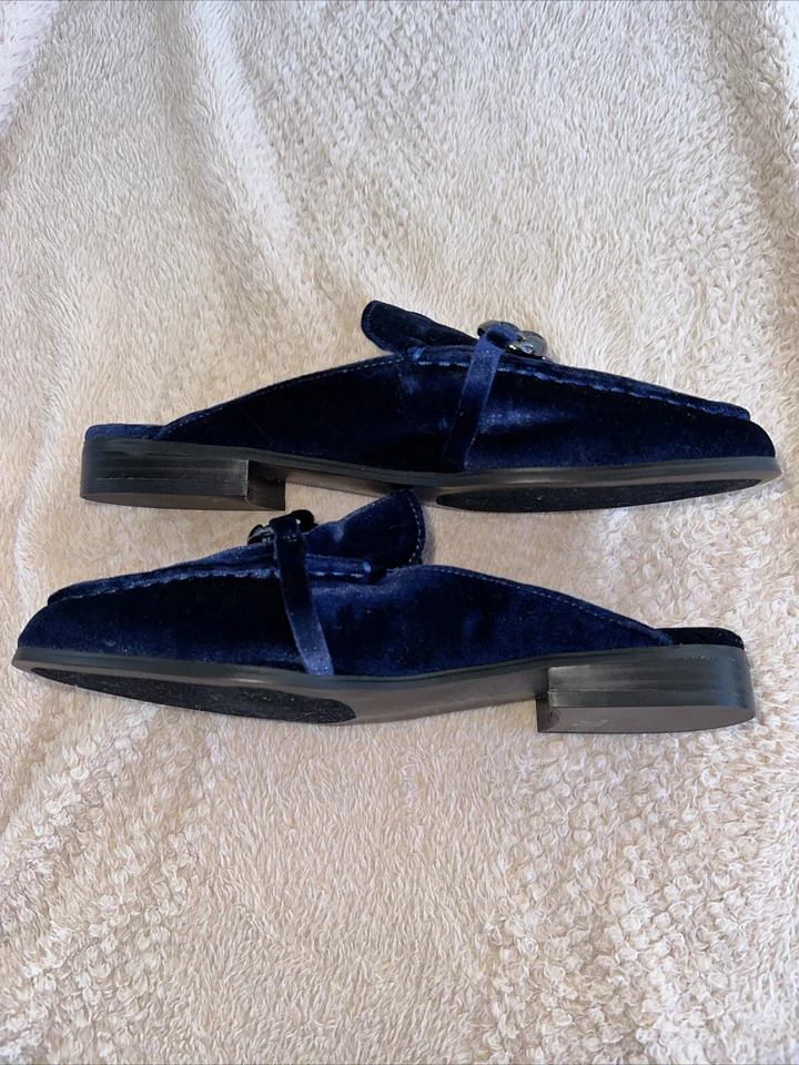 BANDOLINO BLUE VELVET MULES  - Image 4 of 4