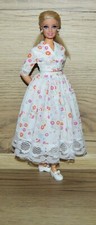 handmade white lace print skirt dress  blouse for fashion curvy doll 1/6 outfit