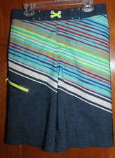 WONDER NATION Boys' 14-16 SWIMMING SHORTS / TRUNKS Multi-Color Stripe perfect
