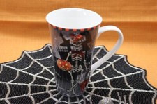 222 FIFTH DAPPER SKELETON WOMAN HALLOWEEN TALL LATTE COFFEE MUG - NEW