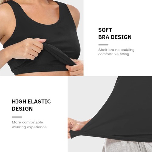 Women Padded Cami Tank Vest Tops With Built in Bra Camisole Underwear Camisole - Picture 19 of 28