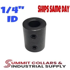 RC-025, 1/4” I.D. RIGID COUPLING SHAFT SET SCREW BLACK OXIDE FINISH (1 PC)