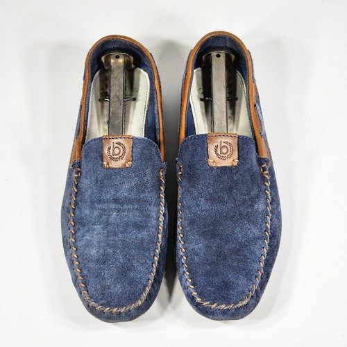Bugatti F0666-3 Slip On Men Blue / Brown Real Suede Leather Shoes Size US 9 - Picture 4 of 11