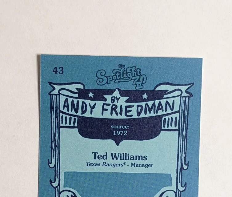 2022 Topps Spotlight 70 Series 2 By Andy Friedman #43 Ted Williams MLB Red Sox - Image 4 of 4
