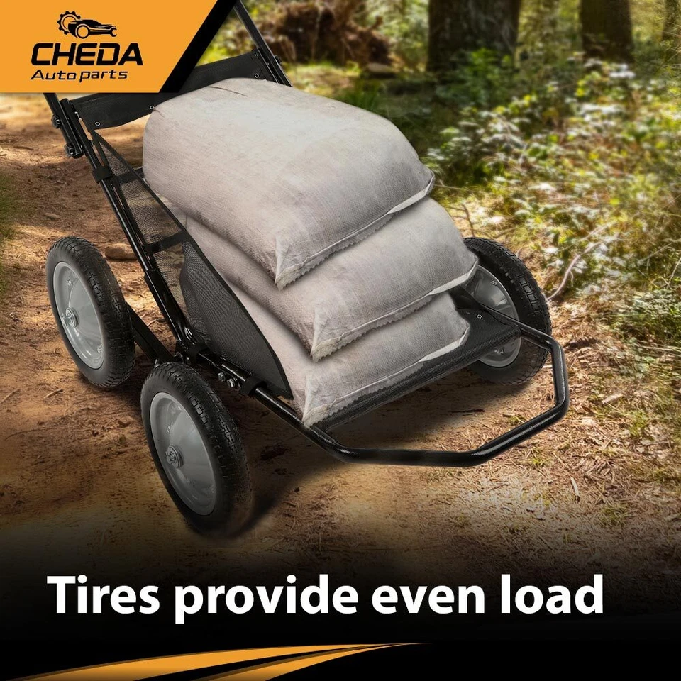 Carro de recuperación de juego de ciervos multiuso plegable apto para Hawk Crawler capacidad de 500 lb  Foto 4 de 4