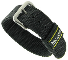 20mm Tec One Black Woven Sport Strap Nylon Mens Band 5116 BUY 1 GET 1 FREE 
