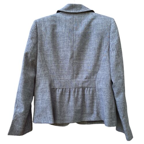 Jones Wear Two Button Office Blazer Suit Jacket Blue Gray Peplum Womens Size 10 - Picture 2 of 8