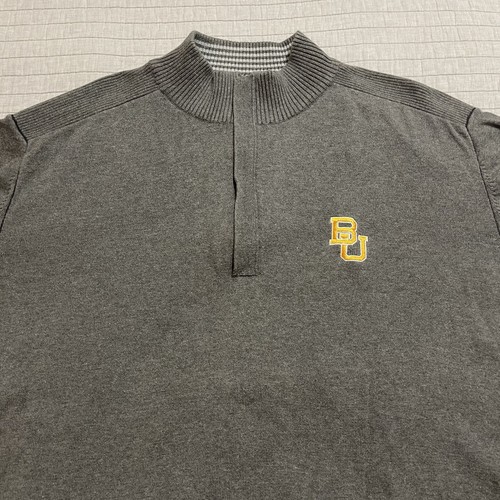 Cutter & Buck Baylor University Gray Broadview Half Zip Sweater Size XL MCS01424 - Picture 4 of 11