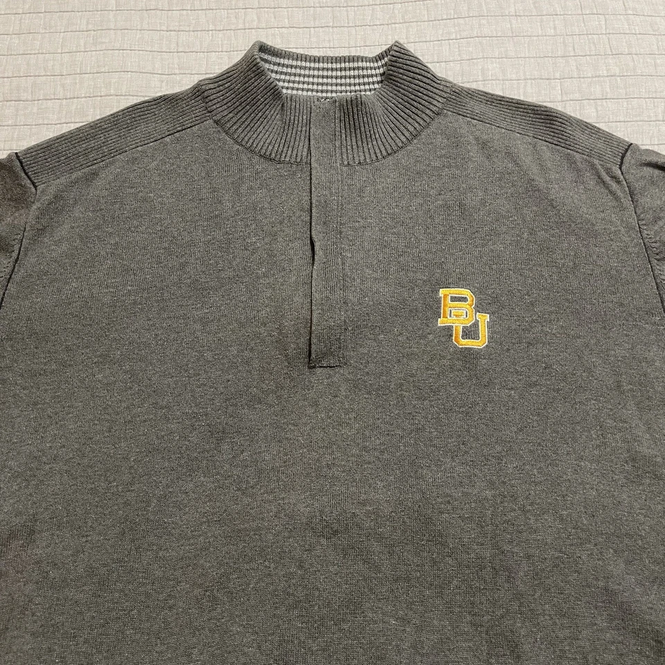 Cutter & Buck Baylor University Gray Broadview Half Zip Sweater Size XL MCS01424 - Image 4 of 4
