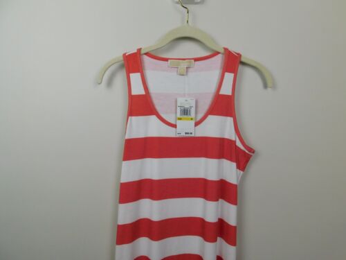 Michael Kors Dress Womens Medium Maxi Striped Red White Sleeveless Slits NEW NWT - Picture 2 of 9