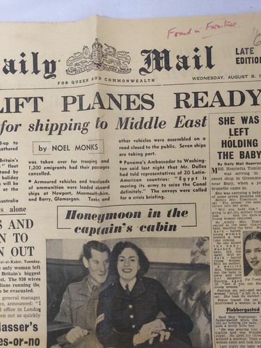 Daily Mail from August 8th 1956 front page single sheet ~ Charity Listing 😇 - Picture 4 of 11