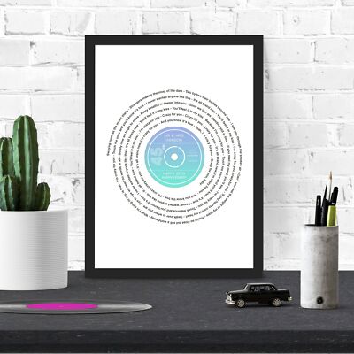 Individueller Vinyl Text Musik Druck, erstes Tanzlied, personalisierte Schallplatte Kunst,