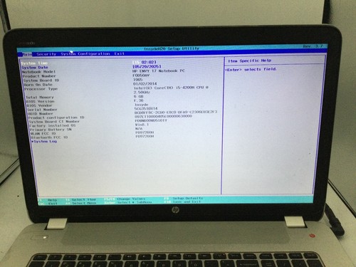 HP ENVY 17 NOTEBOOK - BOOTS TO BIOS - INTEL I5 4200M - 6GB RAM - 17" - READ - BB - Picture 2 of 7