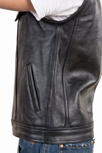 Men's Concealed Carry Leather Biker Vest with Gun Pockets - free shipping - Bild 12 von 14
