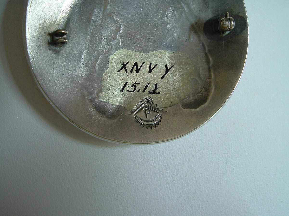 PRESTON MONONGYE HOPI STERLING SILVER NECKLACE BROOCH 1950's FIRST