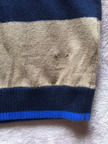 Crew Clothing Long Jumper/Dress Navy/Beige Stripe Slightly Fited Size 12 Ex/Cond - Picture 3 of 7