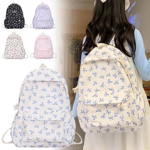 Nylon Schoolbag Cute School Bags for Girls Teen Bow Backpack Causal Travel E9N5 - Picture 4 of 29