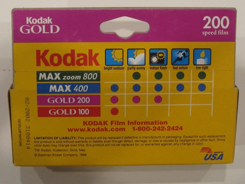 4 Rolls of Kodak Gold 200 film – New