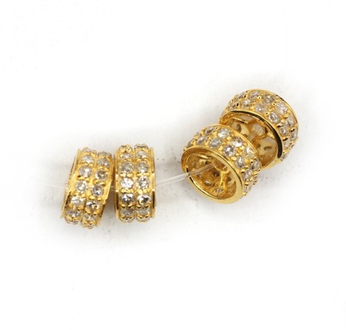 14K Solid Gold Round Tyre Diamond Beads Handmade Diamond Beads Jewelry Making. - Picture 9 of 12