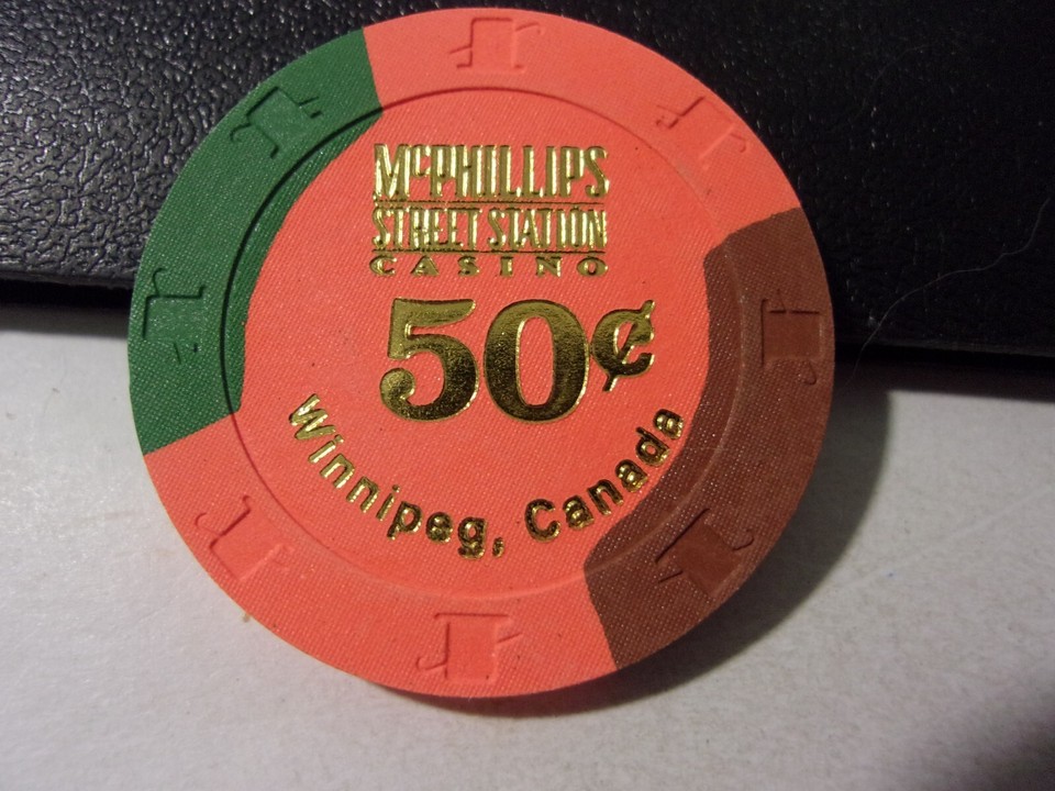 McPHILLIPS STREET STATION CASINO 50¢ hotel gaming poker chip Winnipeg