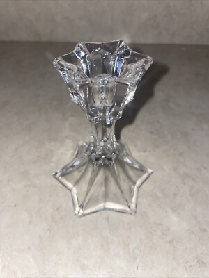 DePlomb Lead Crystal Taper / Candle Holder 6-Point Star David Shape 4 Inch Lenox