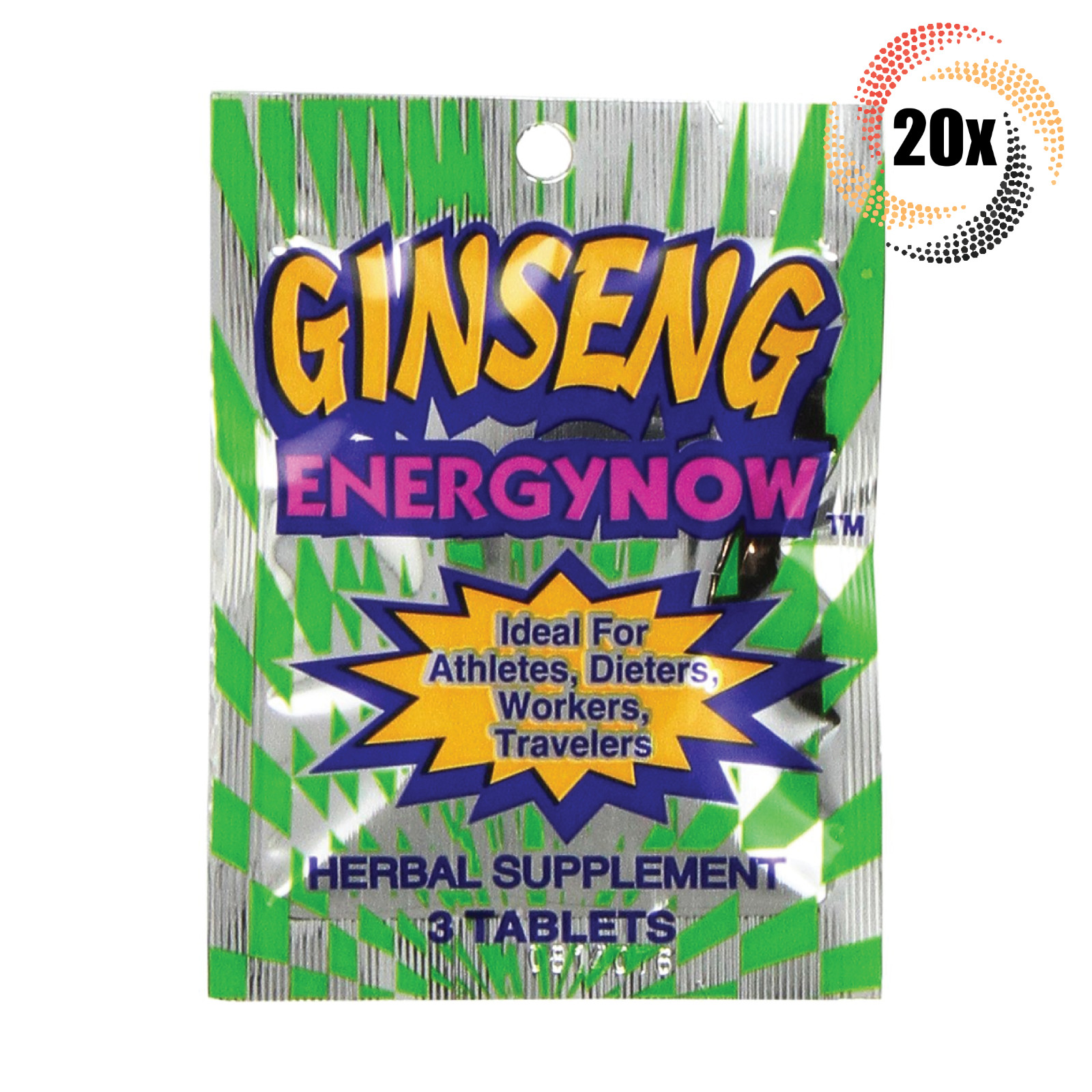 20x Packs Energy Now Ginseng Weight Loss Herbal Supplements | 3 Tablets Per Pack