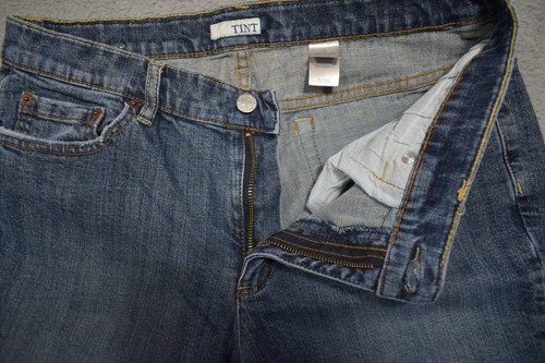 TINT Jeans Women's Size 12 Distressed Straight Leg Mid-Rise Embroidered Pockets - Picture 5 of 10