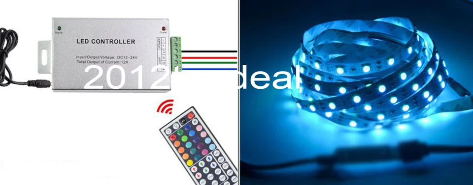 12V 24V DC 12A 44Key IR Remote Controller For RGB SMD 5050 3528 LED Strip-Light - Image 2 of 4