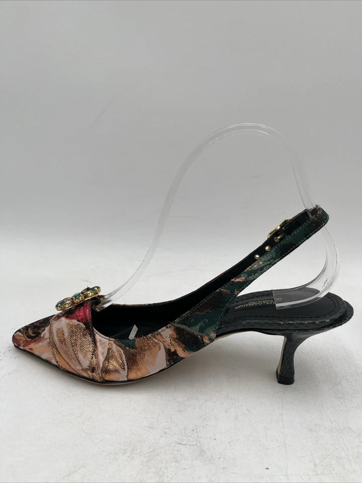 Zapatos de salón para mujer Dolce & Gabbana jacquard broche con tirantes multicolor talla 37 Foto 4 de 4