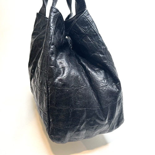 Edgy ABRO Shopper Black Willow Leather Maxi Cocco Standard Tote Bag - Bild 4 von 11