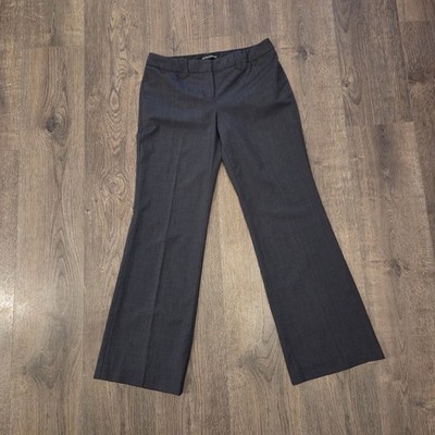 Express Design Studio Women's Dark Gray Wide-Leg Dress Pants Button Accent