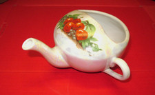 Antique Opalescent Invalid/Infant Feeder Cup w/ Cherries,Apples-looks unused,VGC