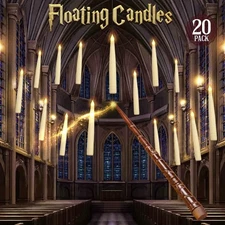 Halloween Decorations - Floating Candles with Wand - 20 Pcs Magic Hanging Fla...