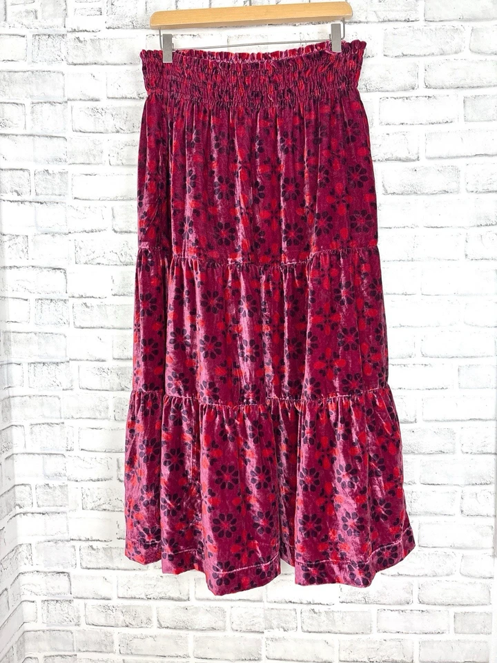 Anthropologie Terciopelo Floral Talla M Mediano Rosa Combo Color Foto 3 de 4