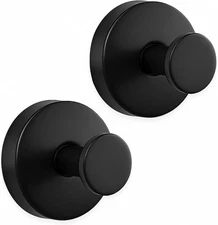 Suction Cup Hooks 2 Pack 15 lb Waterproof 304 Stainless Steel Black Heavy Duty