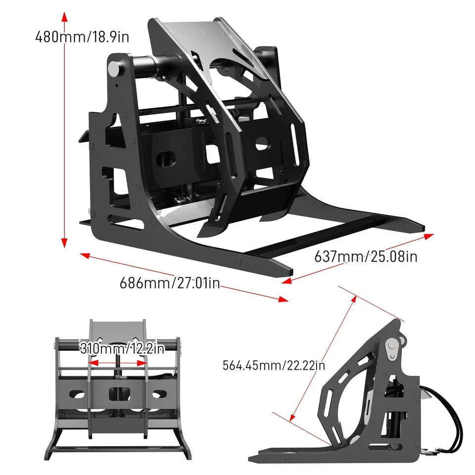 Бесплатная доставка гидравлическая захватная насадка для мини вилочных погрузчиков и гусеничных погрузчиков - Изображение 3 из 4